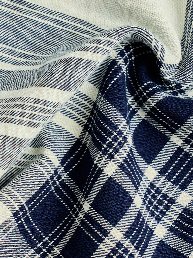 Grey Pure Cotton Checked Shirt