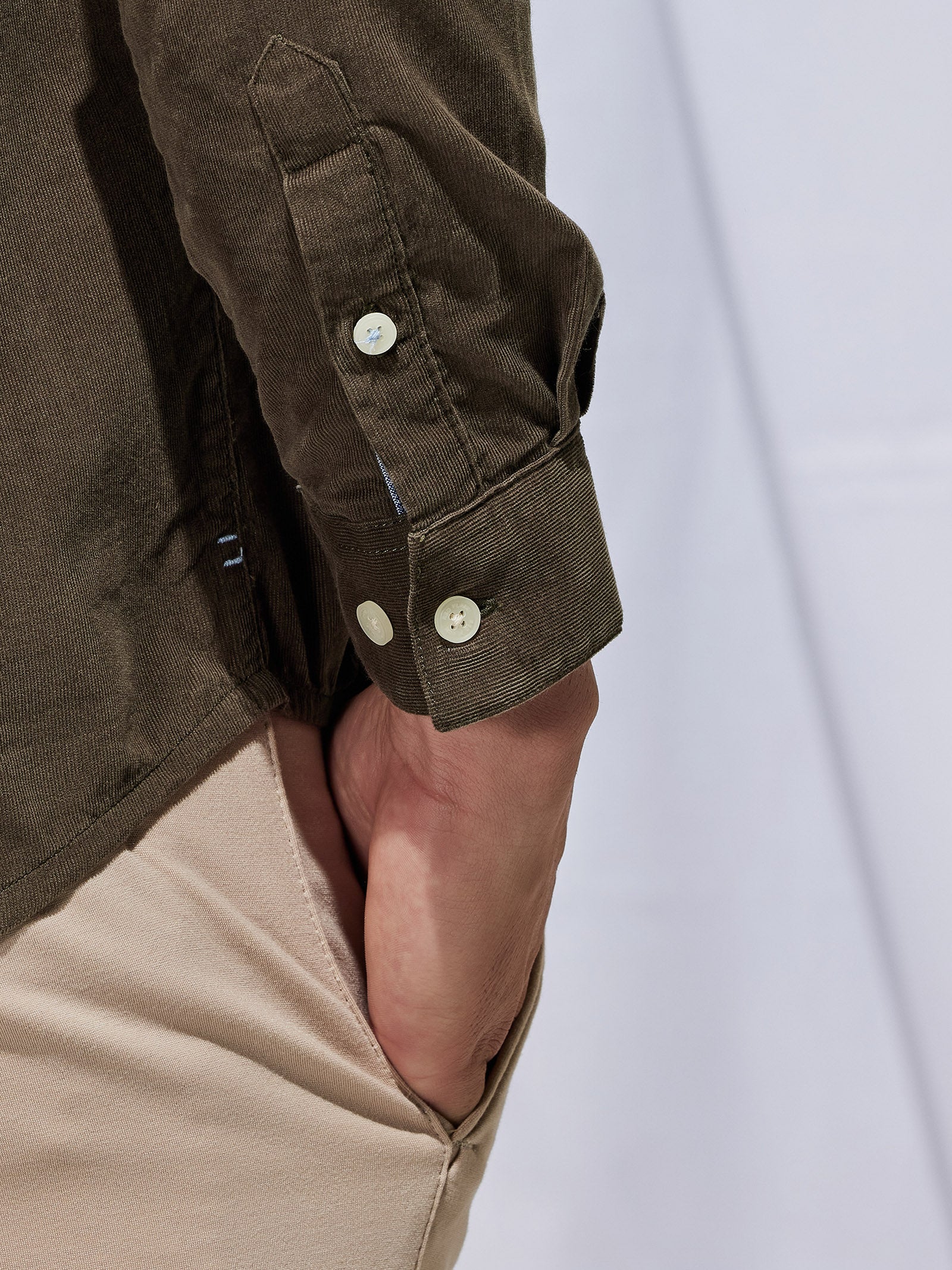 Olive Fine Corduroy Shirt