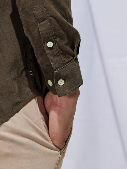 Olive Fine Corduroy Shirt