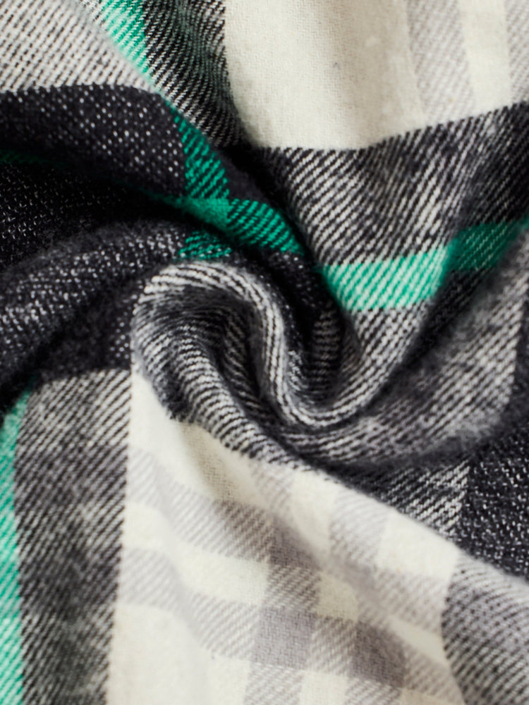 Grey Brushed Cotton Checked Shirt