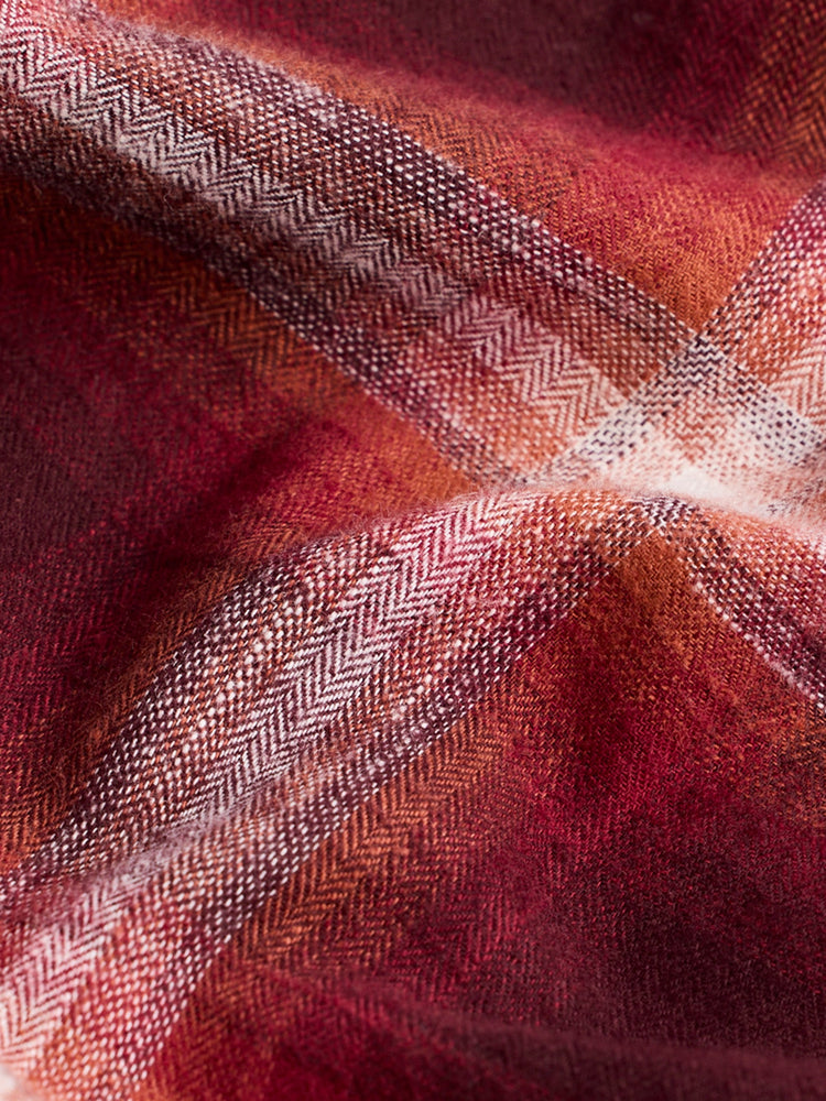 Maroon brushed Cotton Checked Shirt