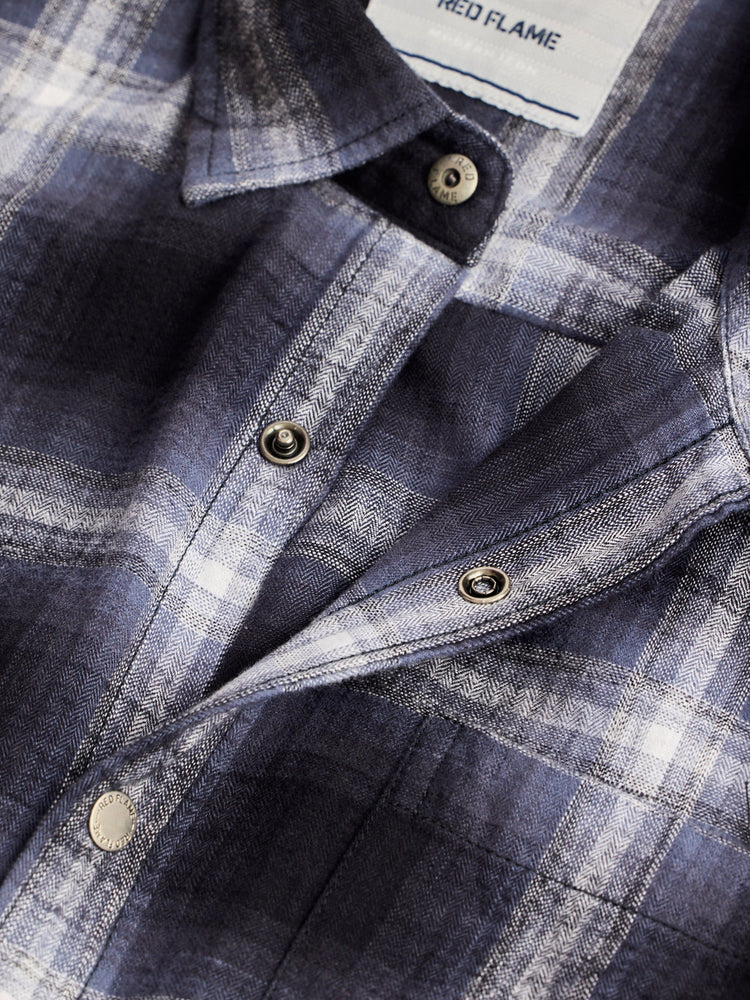 Grey Brushed Cotton Checked Shirt