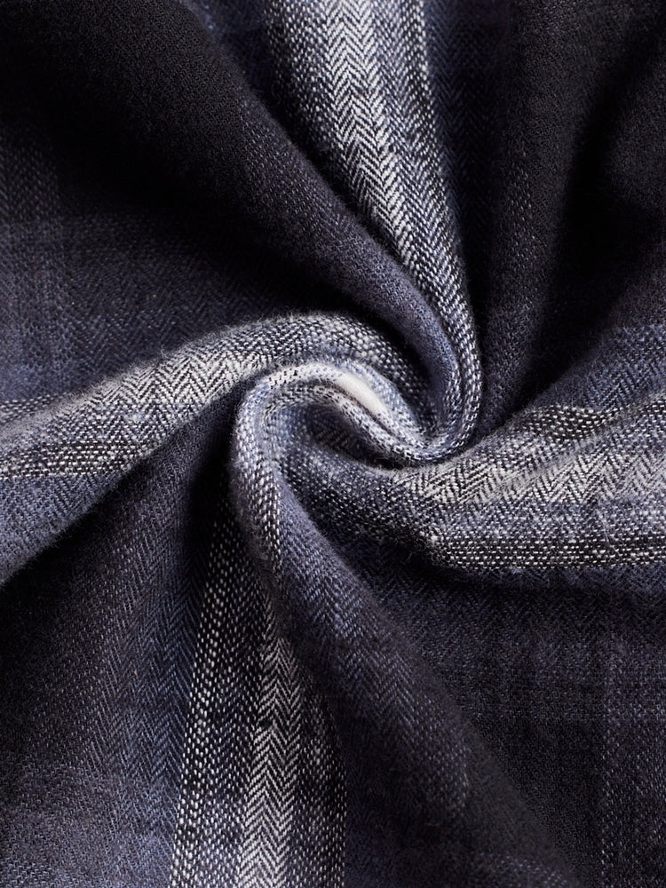 Grey Brushed Cotton Checked Shirt