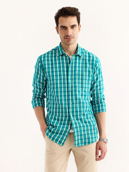 Green Checked Linen Shirt