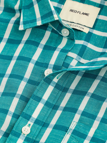 Green Checked Linen Shirt