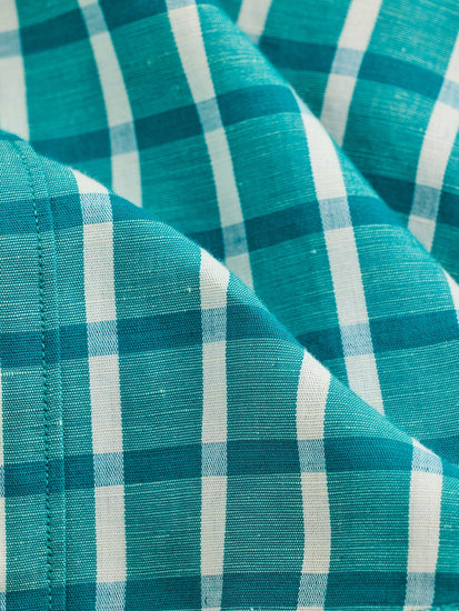 Green Checked Linen Shirt