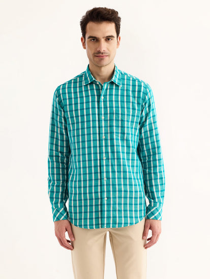 Green Checked Linen Shirt