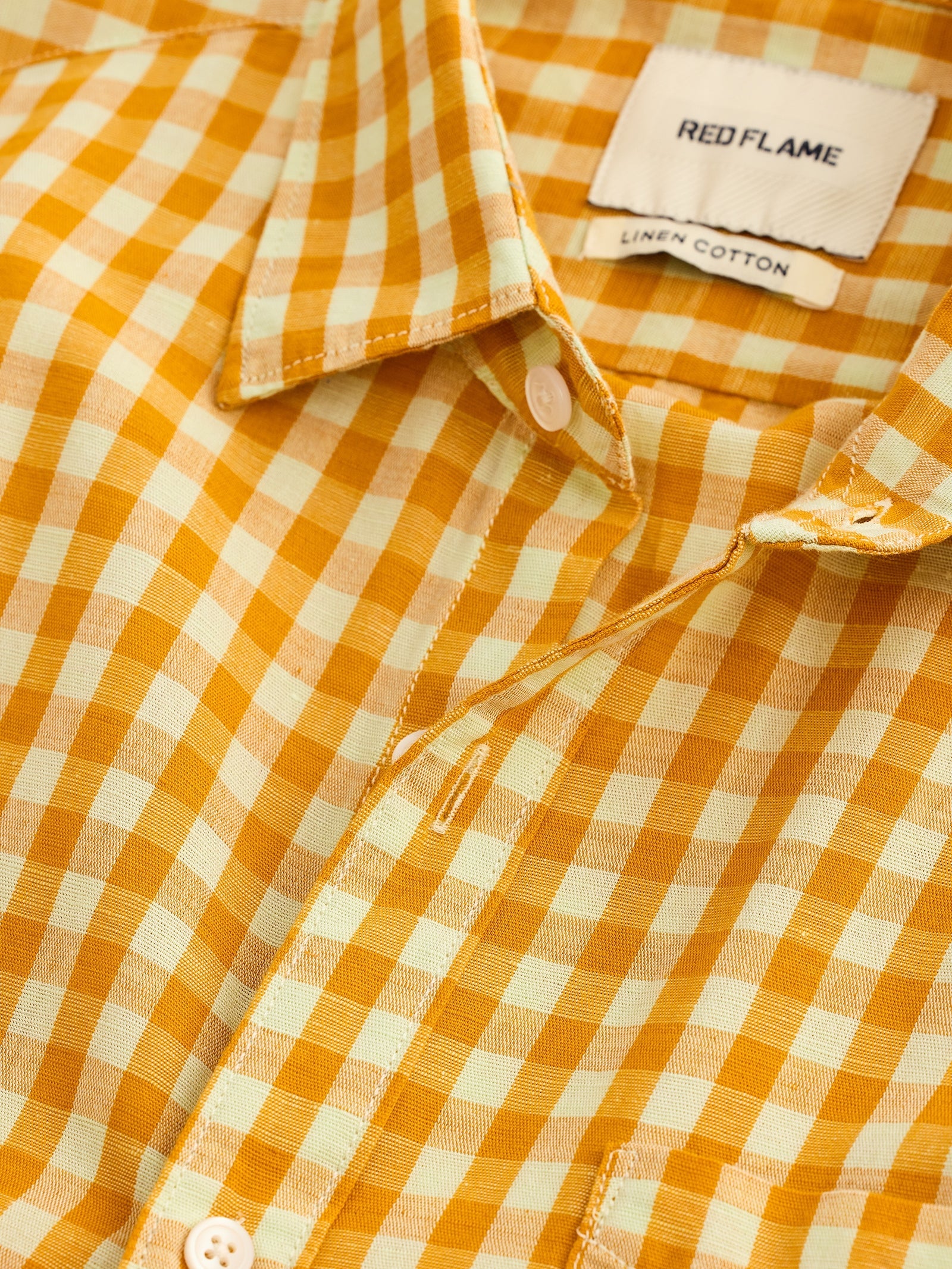 Yellow Checked Linen Shirt