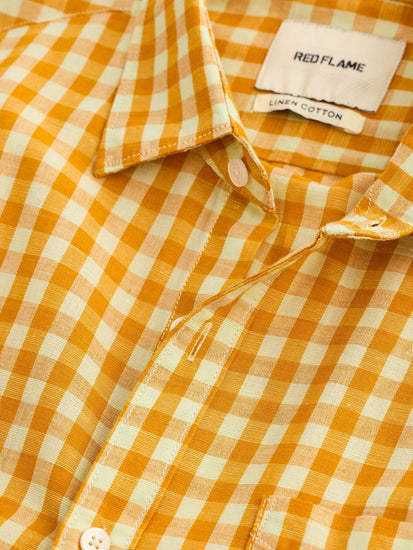 Yellow Checked Linen Shirt
