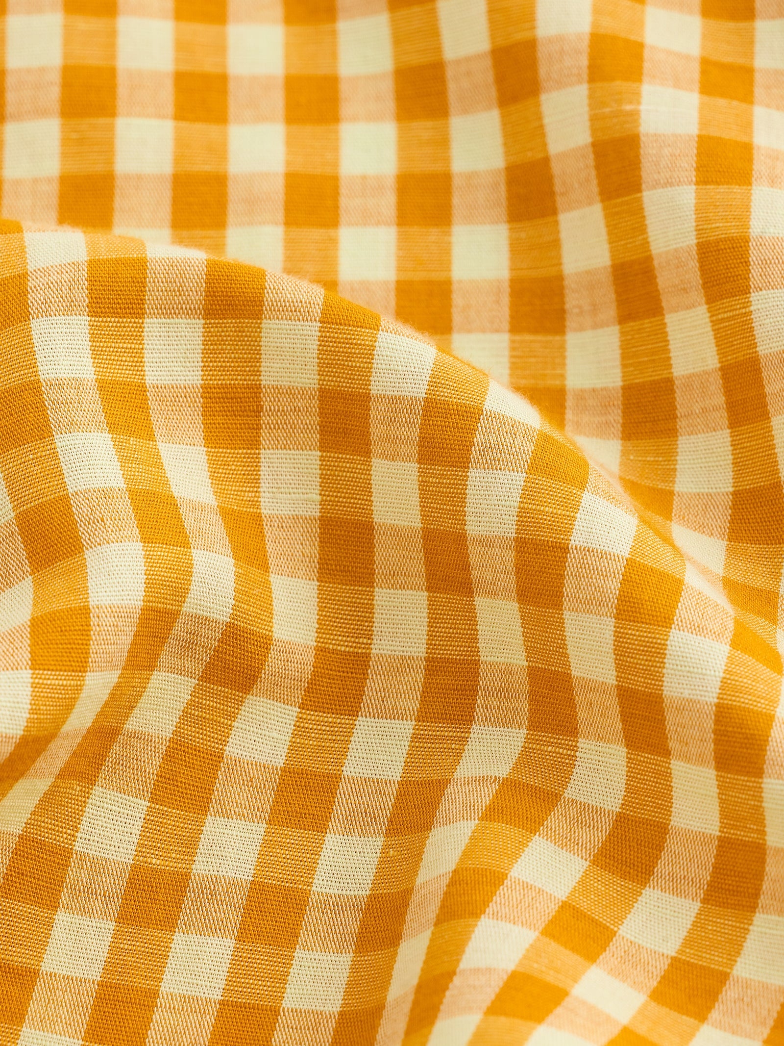 Yellow Checked Linen Shirt
