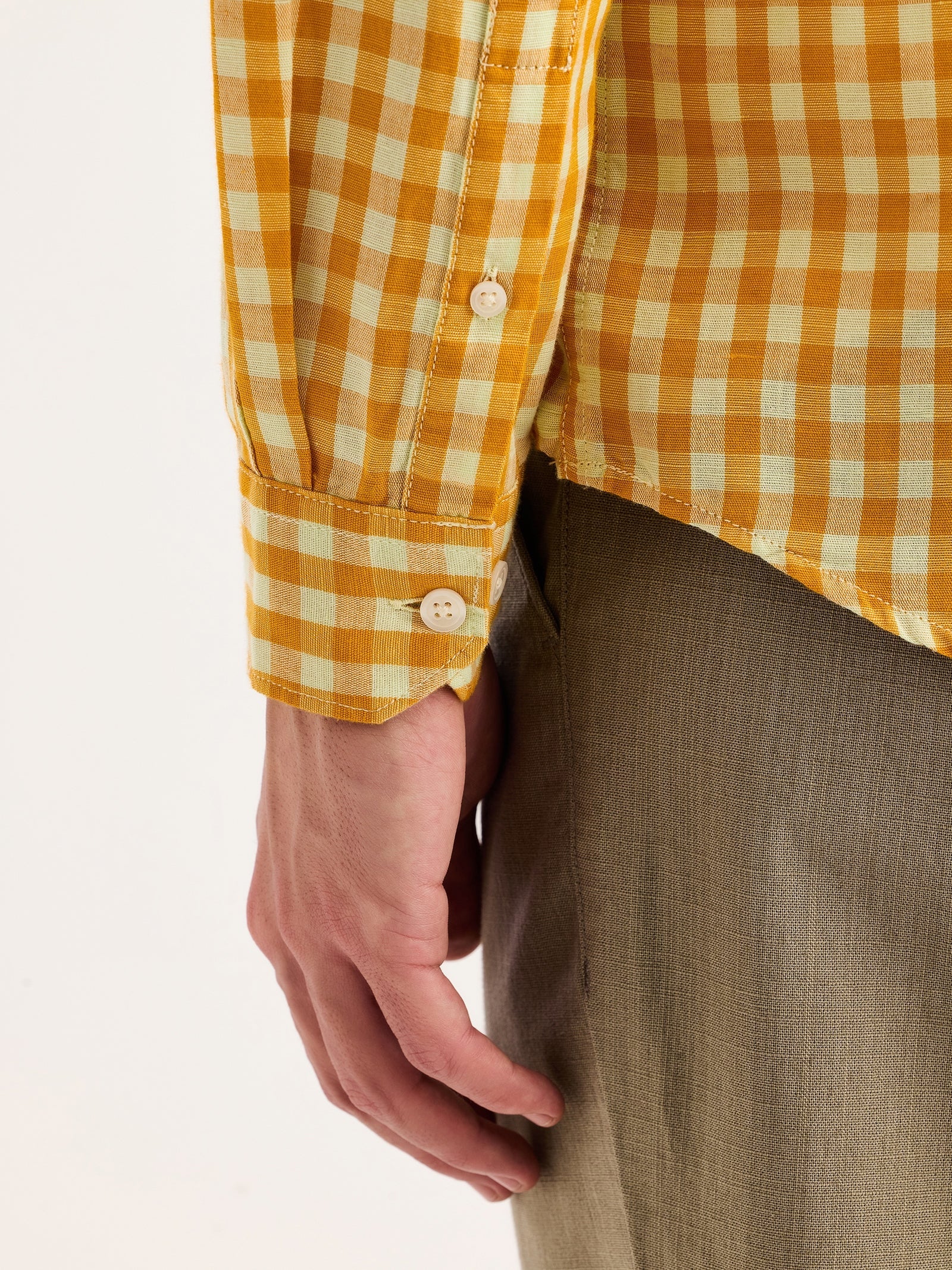 Yellow Checked Linen Shirt