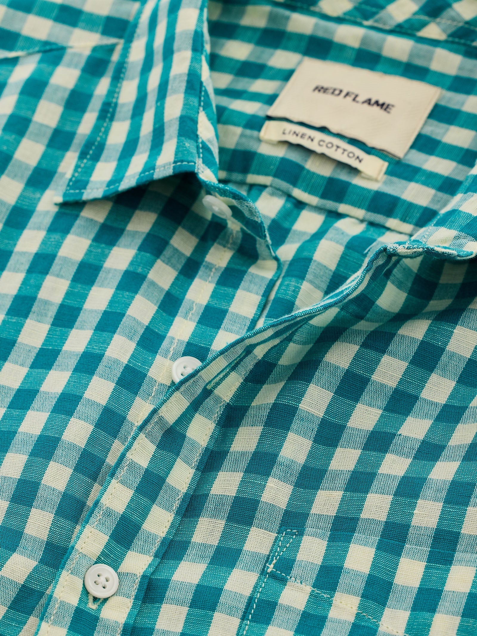 Green Checked Linen Shirt