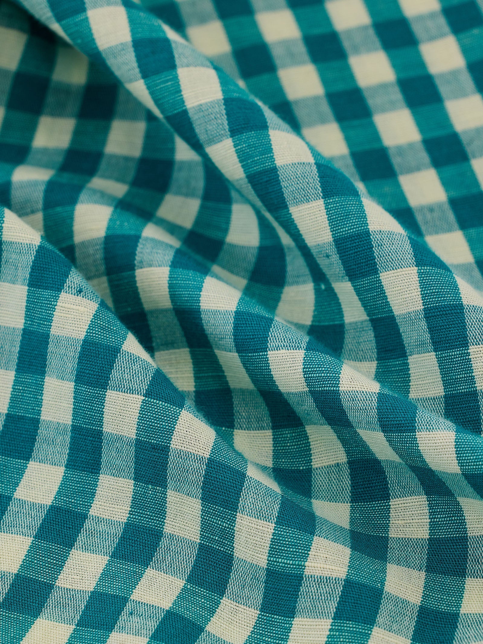 Green Checked Linen Shirt