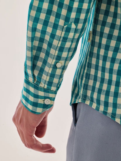 Green Checked Linen Shirt