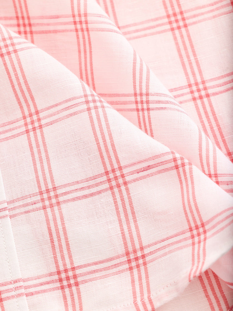 Pink Checked Linen Shirt