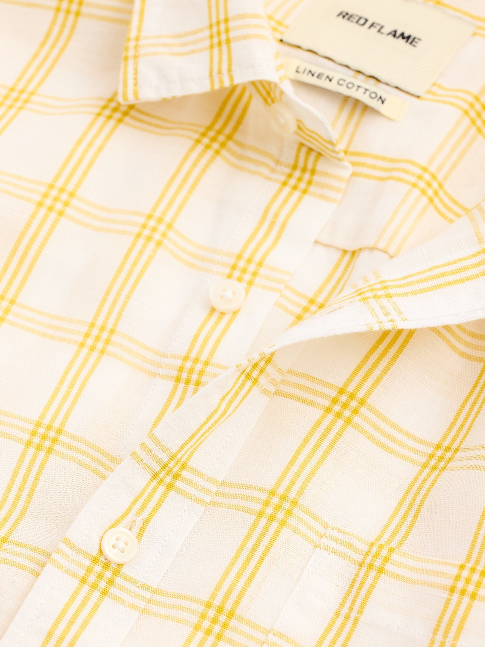 Yellow Checked Linen Shirt