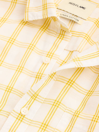 Yellow Checked Linen Shirt
