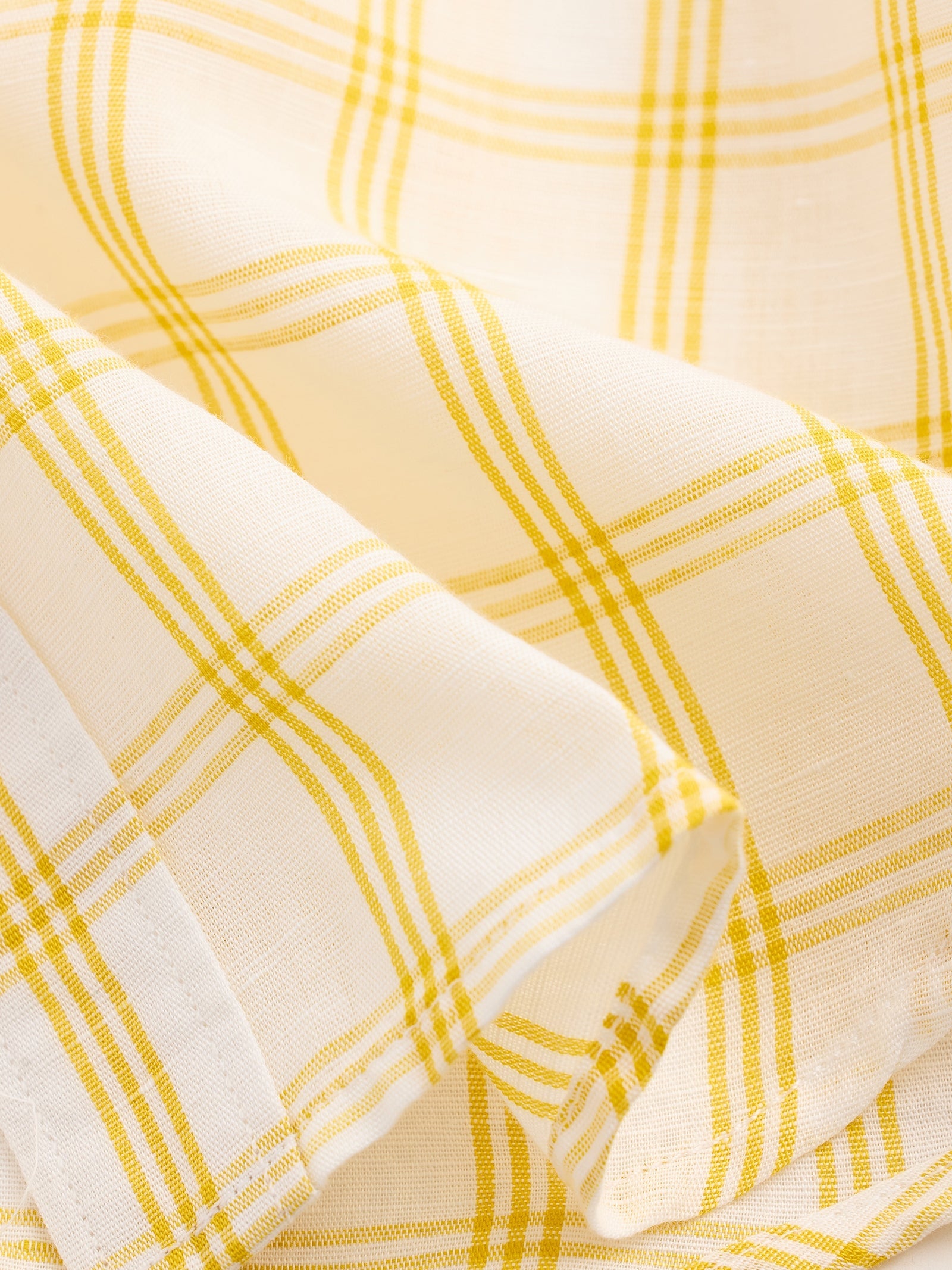 Yellow Checked Linen Shirt