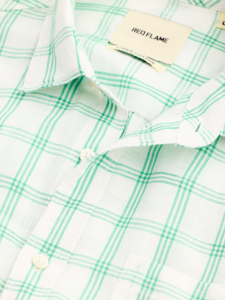 Green Checked Linen Shirt