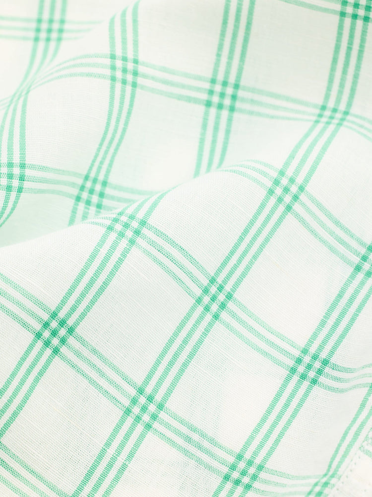 Green Checked Linen Shirt