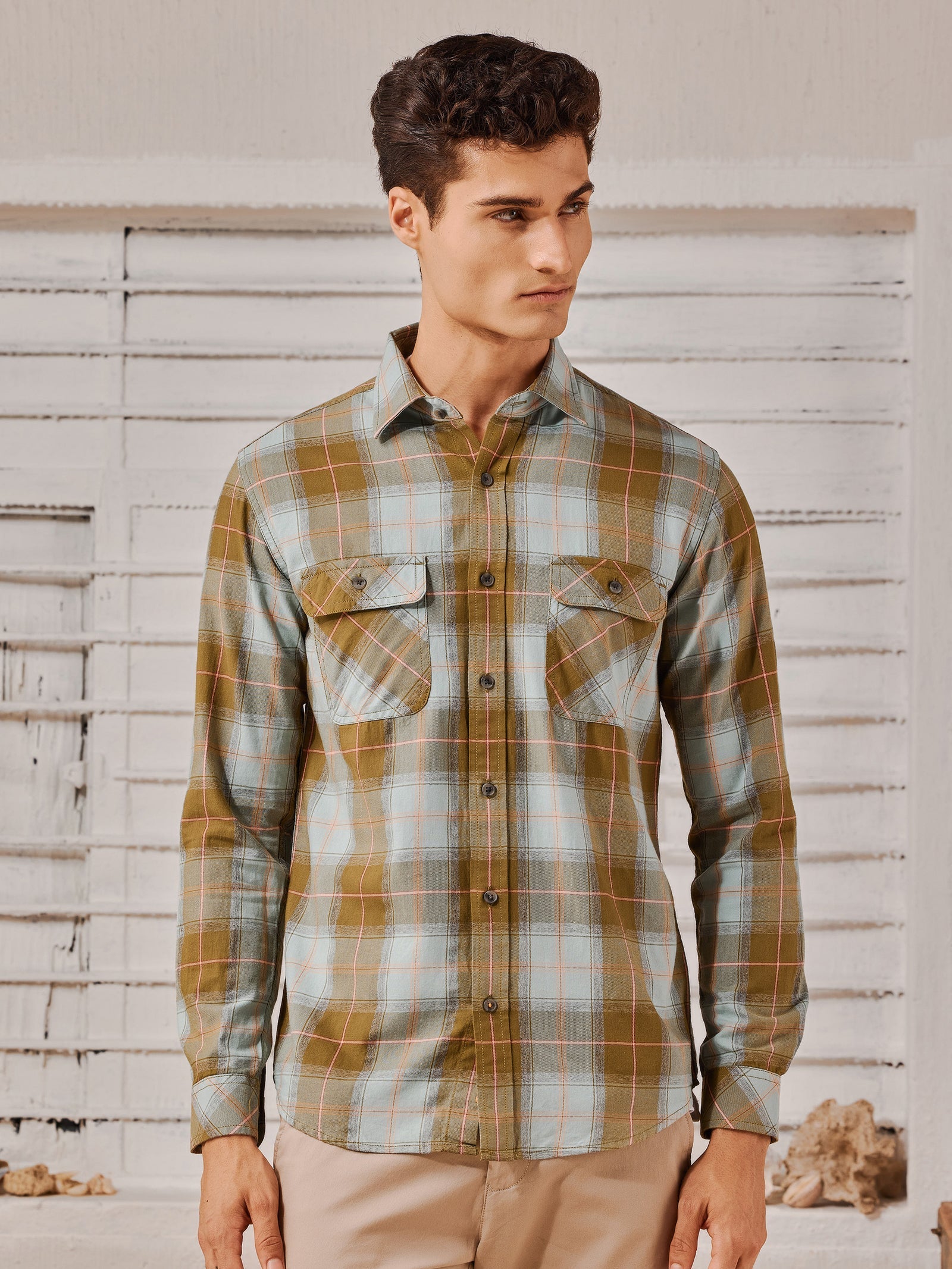Green Checked Shirt