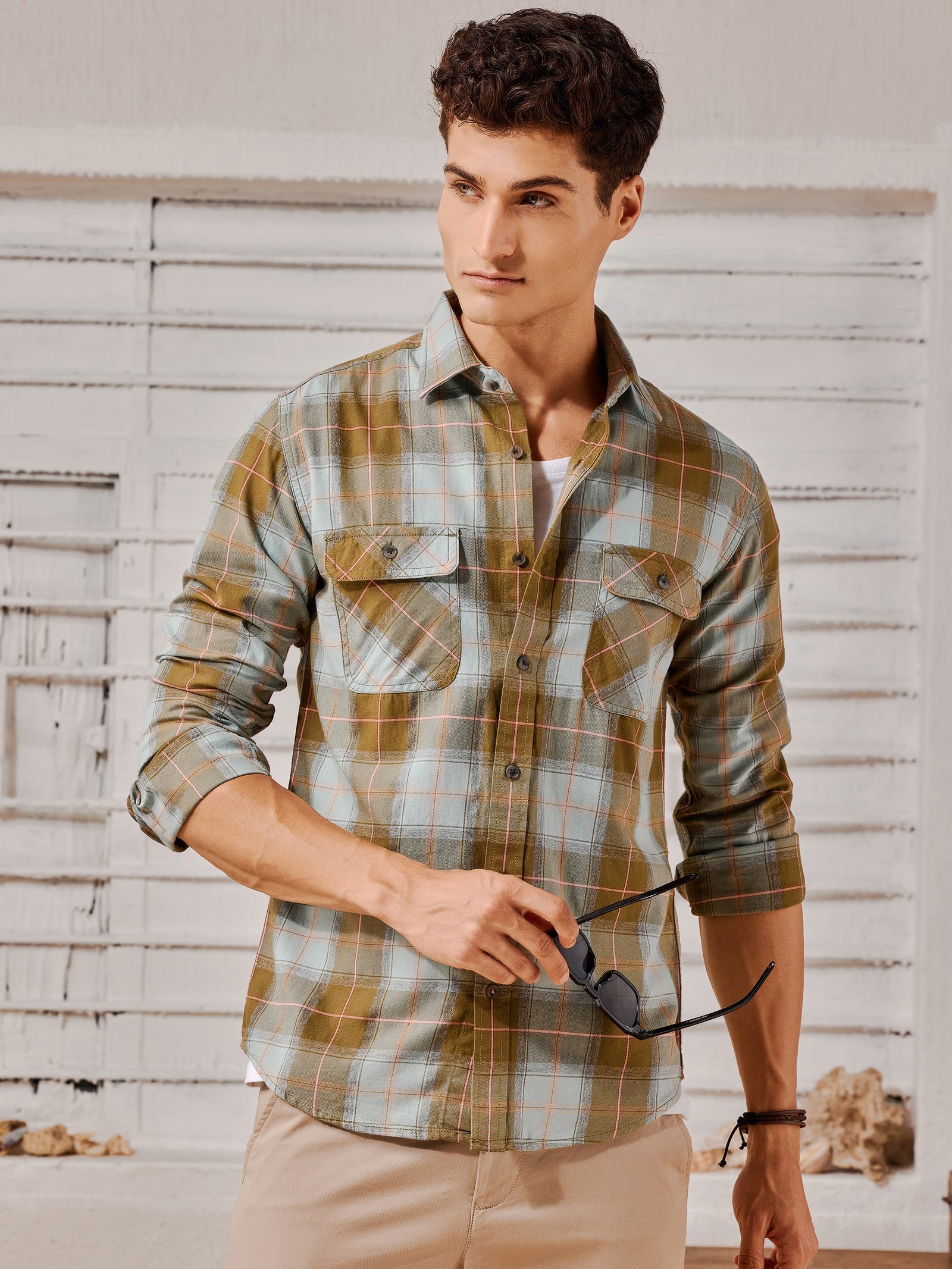 Green Checked Shirt