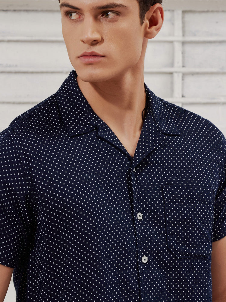 Navy Printed Shirt
