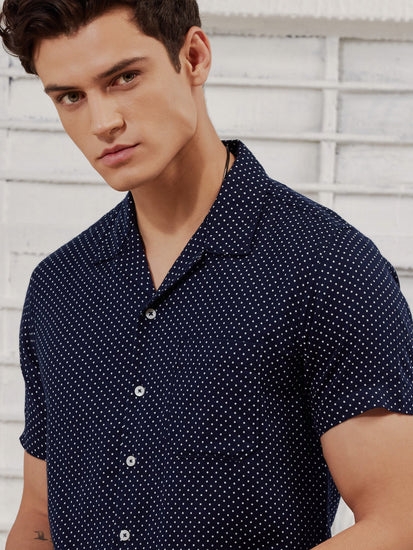 Navy Printed Shirt