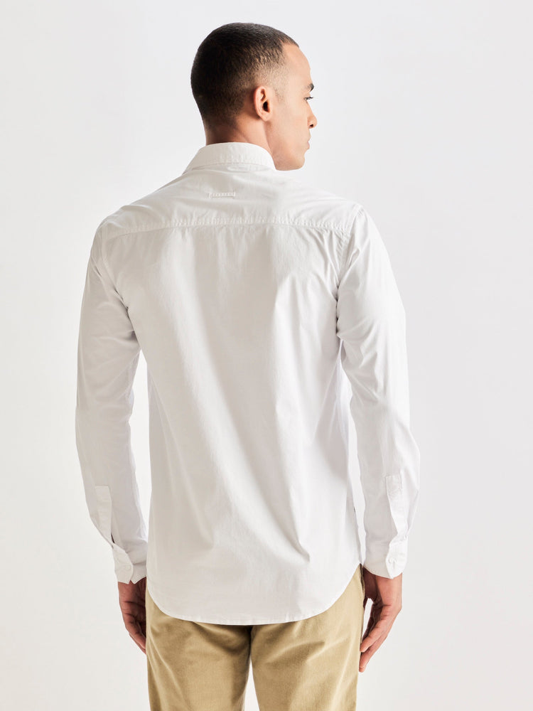 White Stretch Cargo Shirt