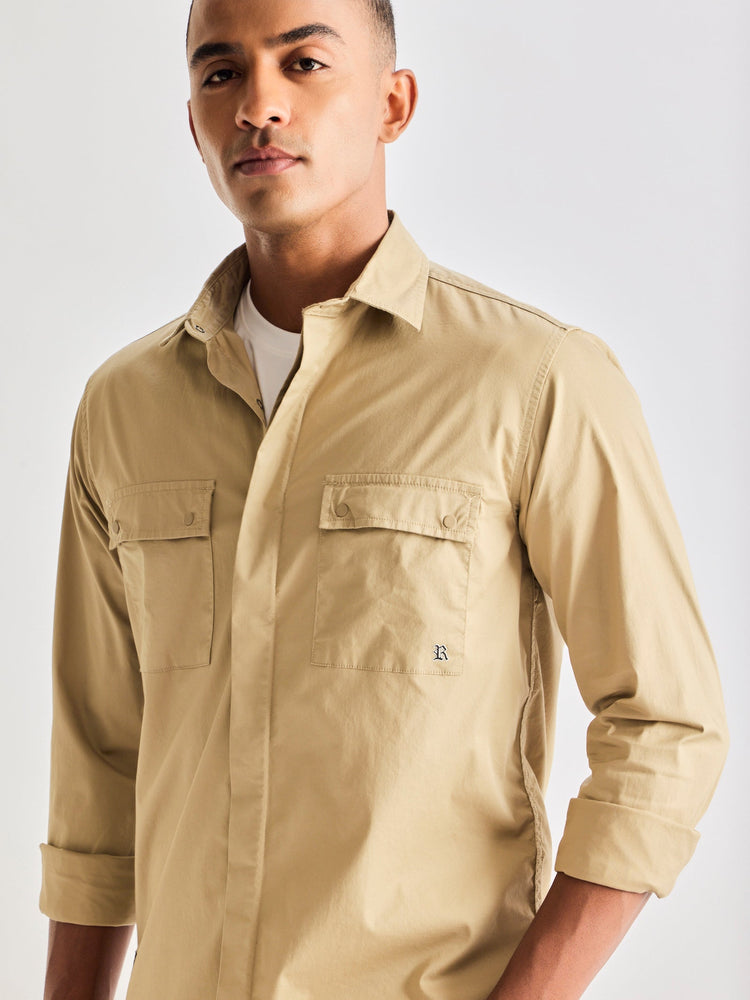 Khakhi Stretch Cargo Shirt
