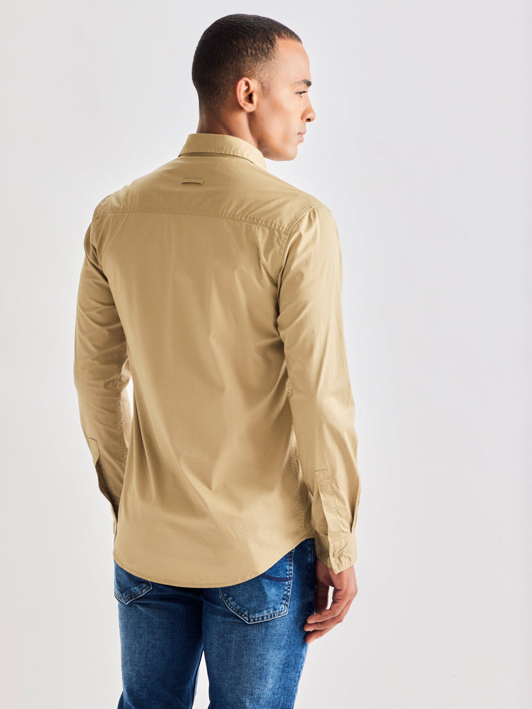Khakhi Stretch Cargo Shirt