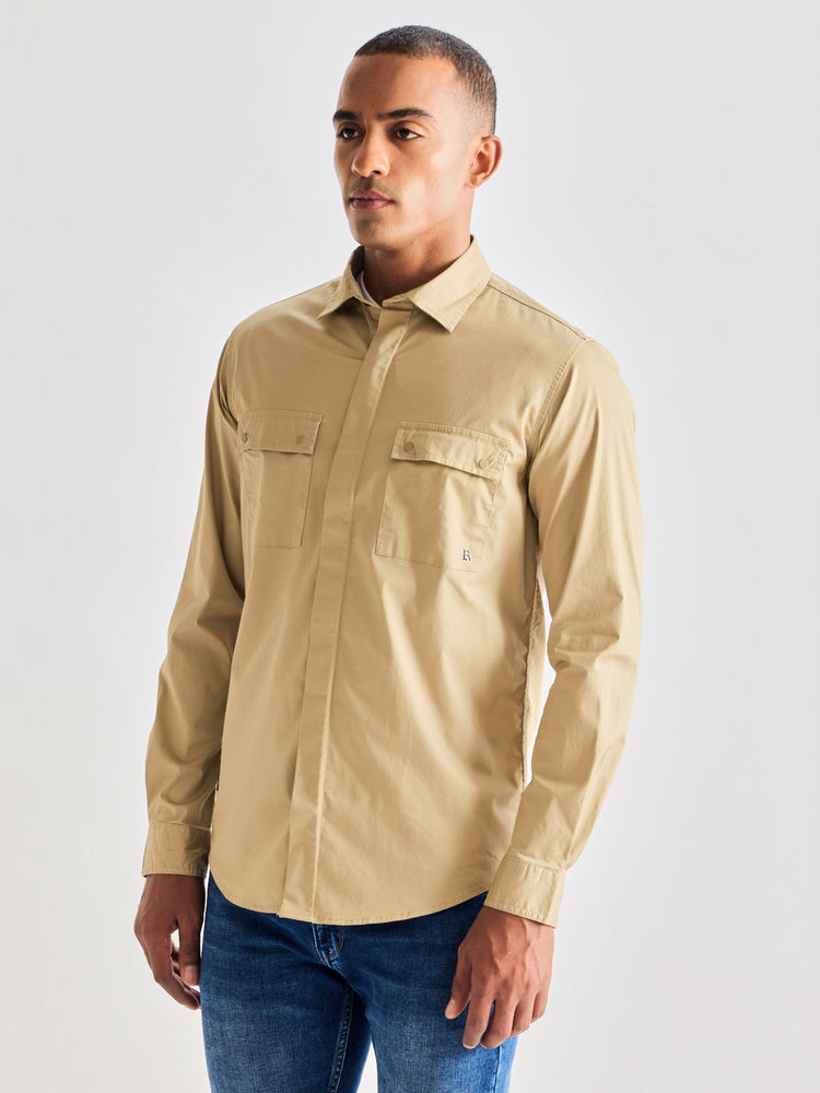 Khakhi Stretch Cargo Shirt