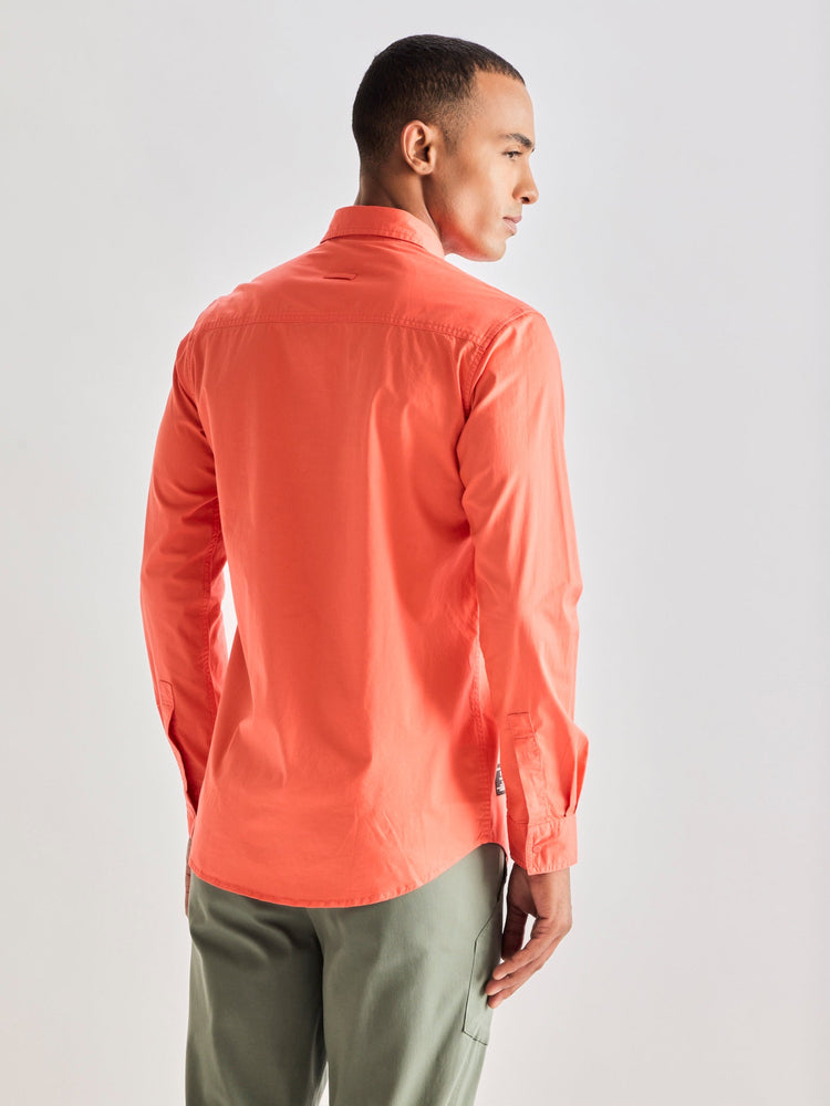 Orange Stretch Cargo Shirt