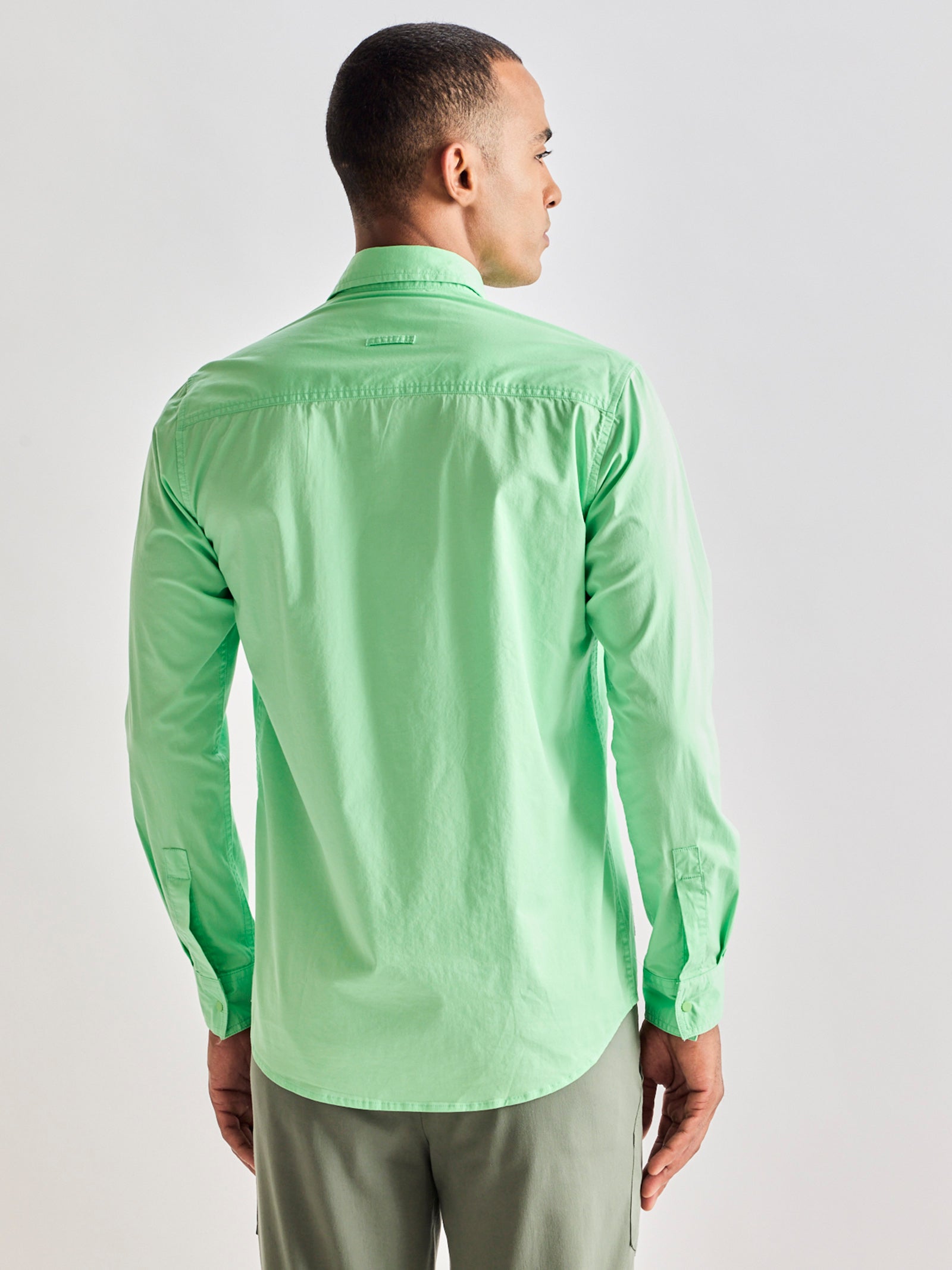 Green Stretch Cargo Shirt