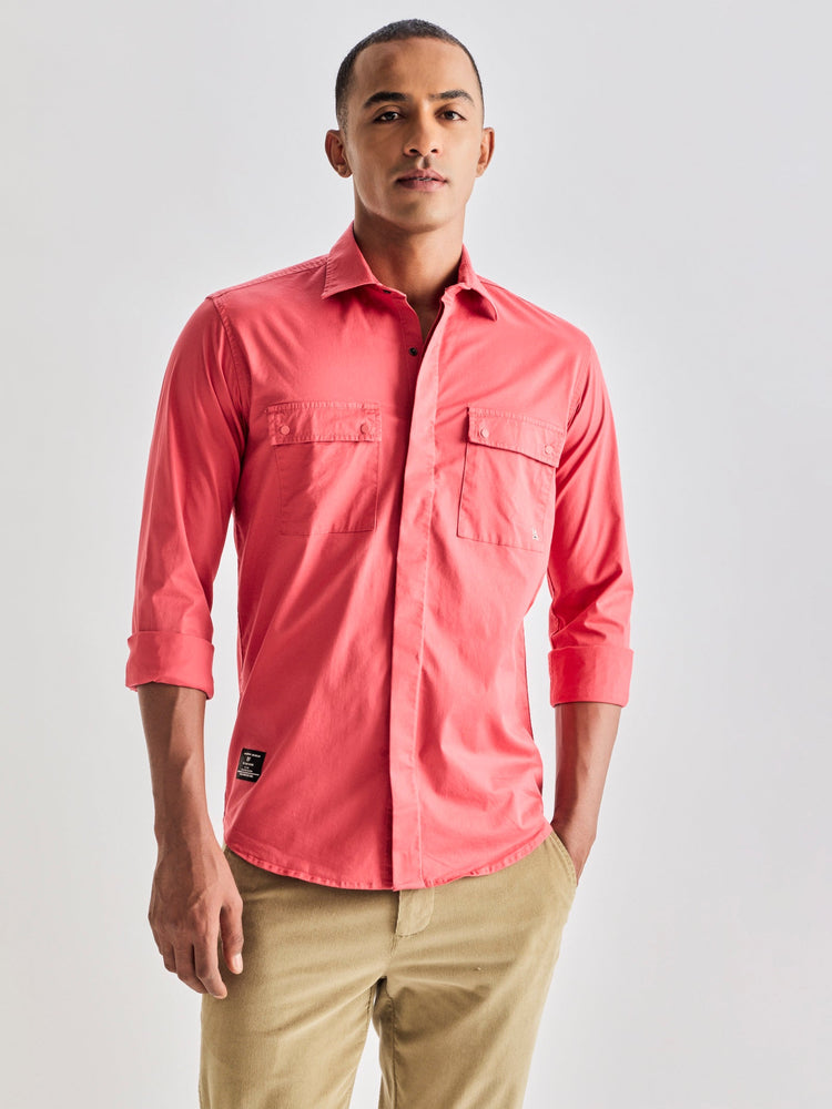 Pink Stretch Cargo Shirt