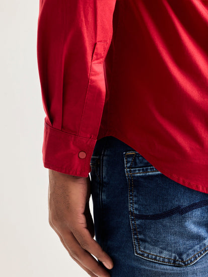 Red Stretch Cargo Shirt