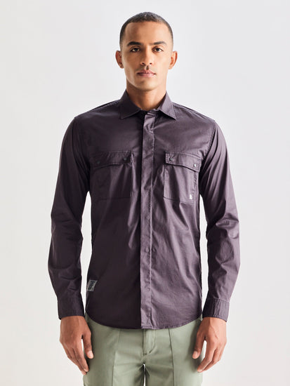 Grey Stretch Cargo Shirt
