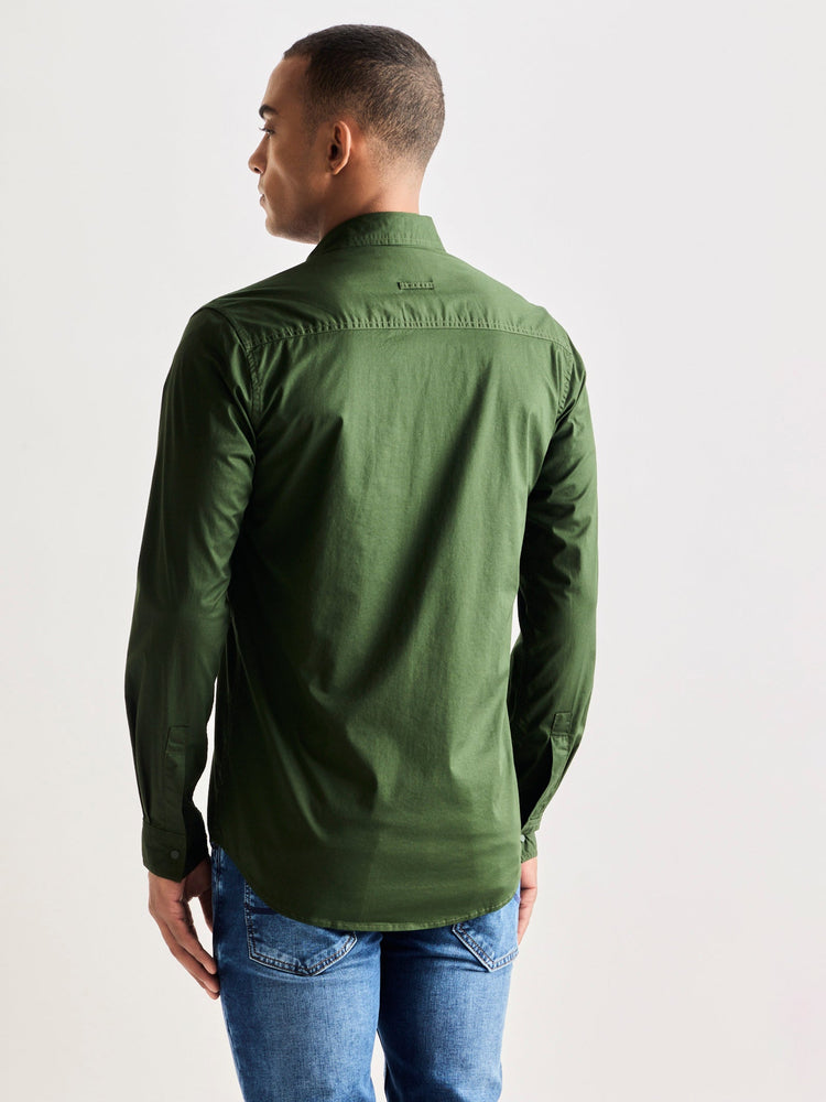 Green Stretch Cargo Shirt