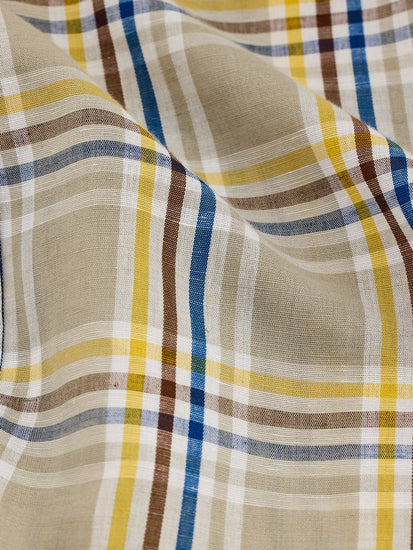 Grey Checked Linen Shirt