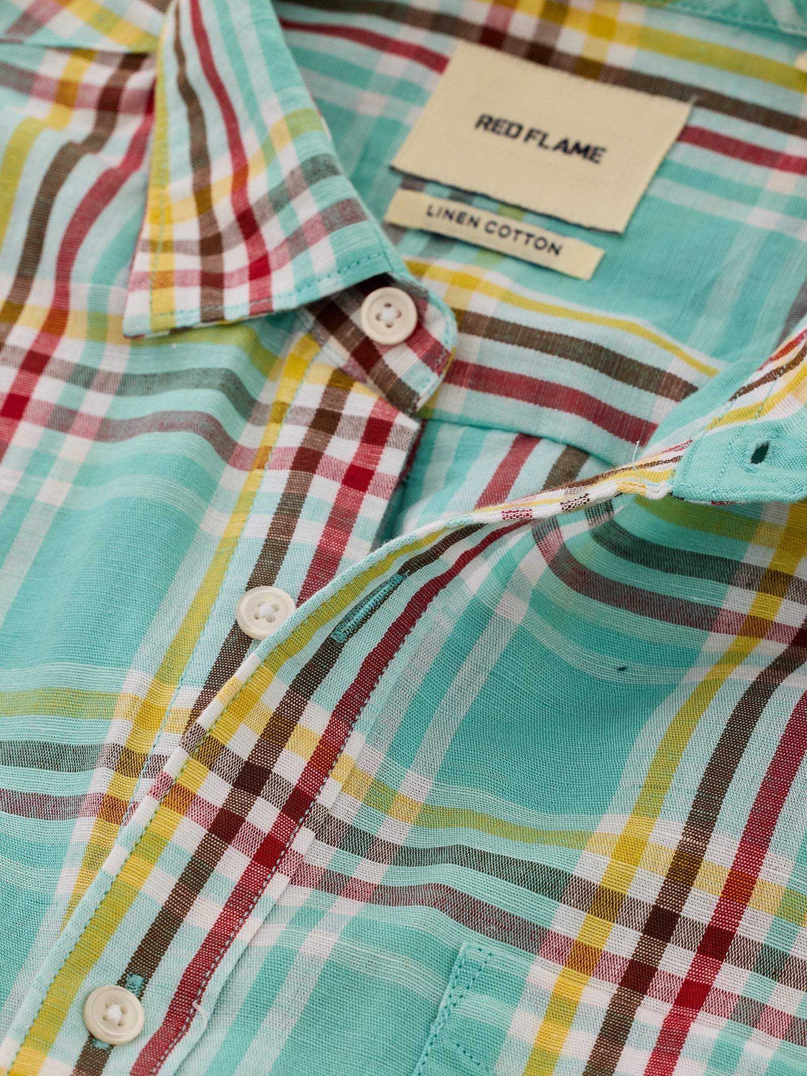 Green Checked Linen Shirt