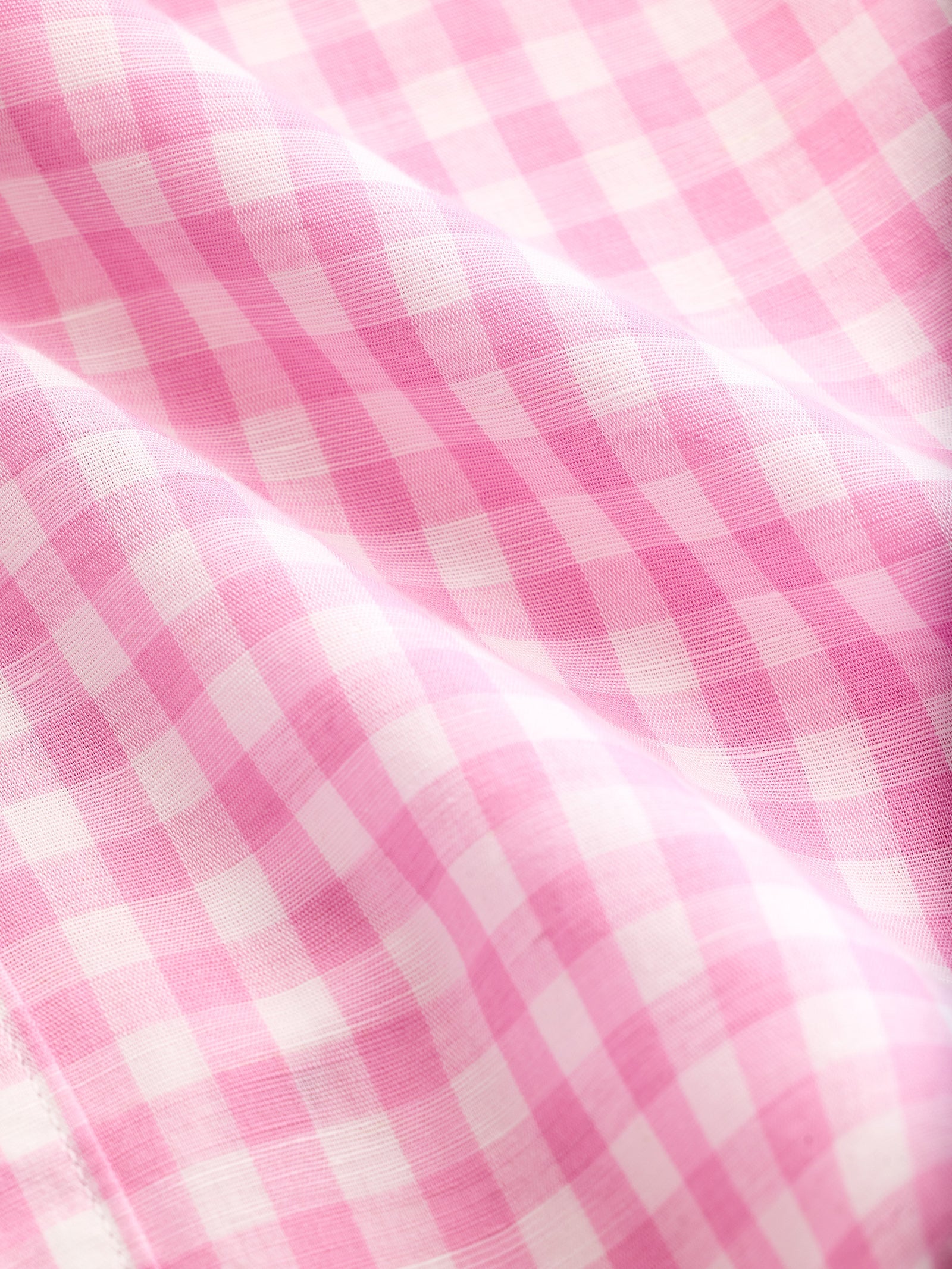 Pink Checked Linen Shirt