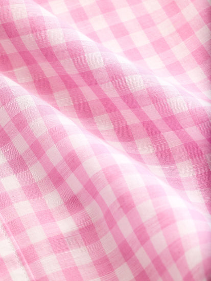 Pink Checked Linen Shirt