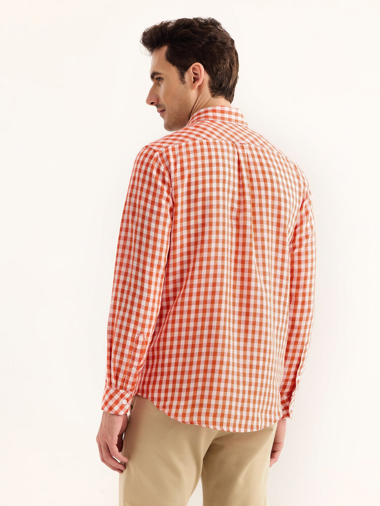 Red Checked Linen Shirt