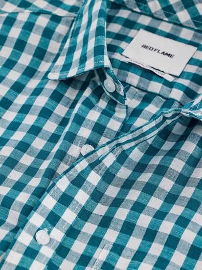 Green Checked Linen Shirt