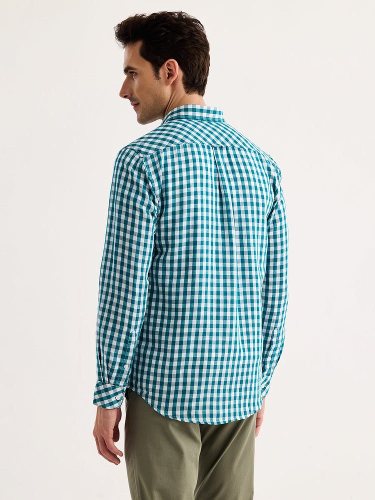 Green Checked Linen Shirt