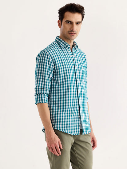 Green Checked Linen Shirt