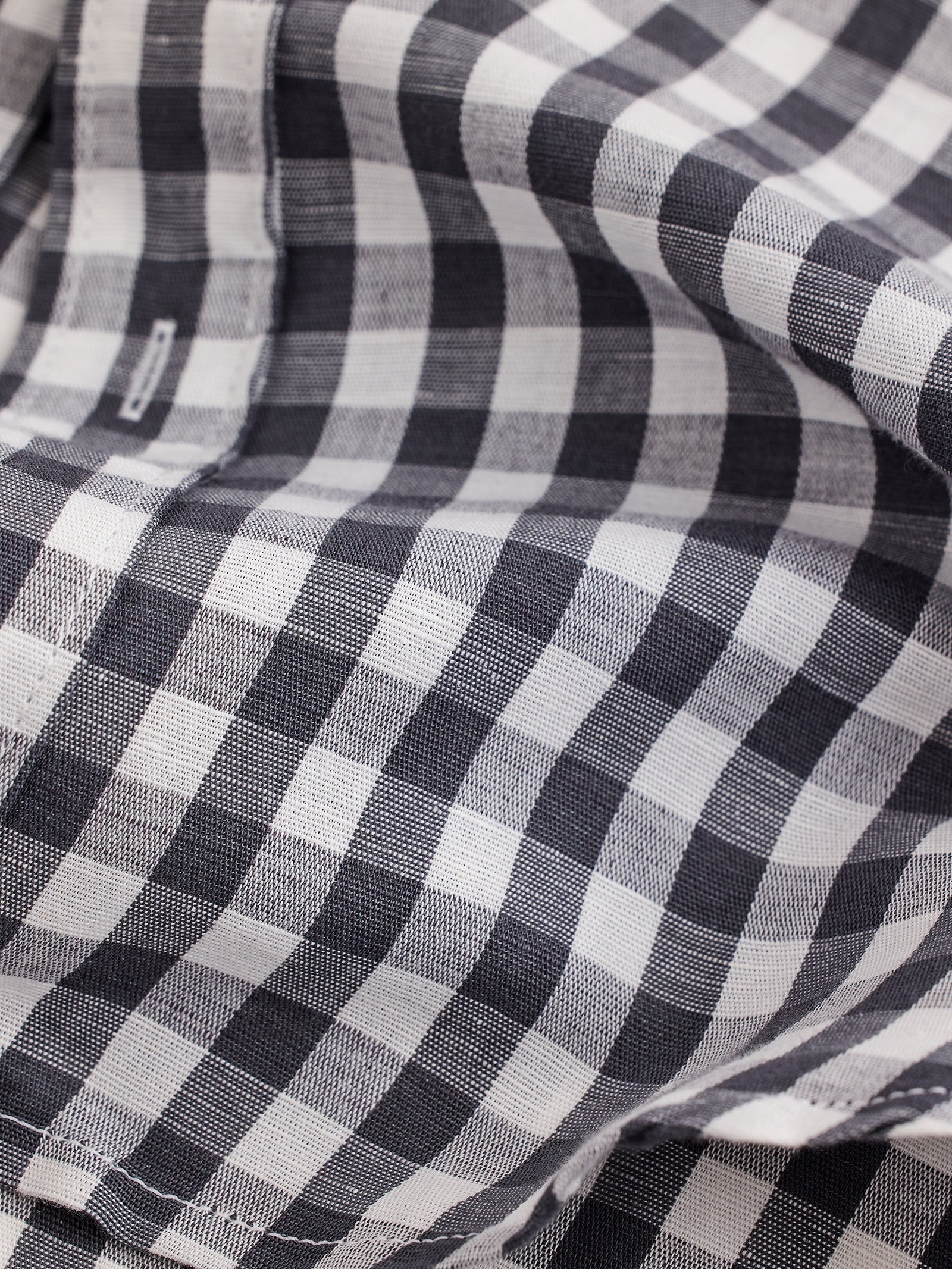 Grey Checked Linen Shirt