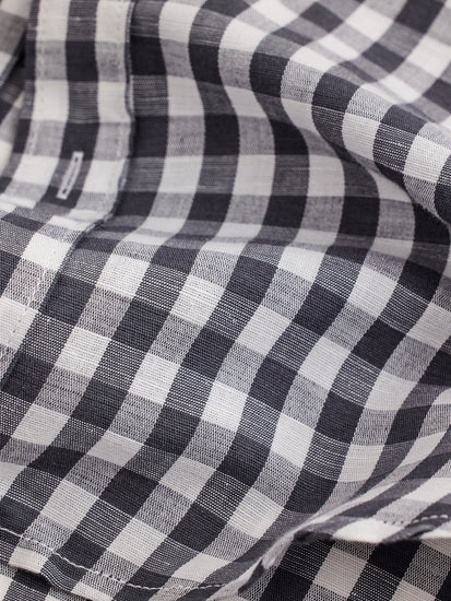 Grey Checked Linen Shirt