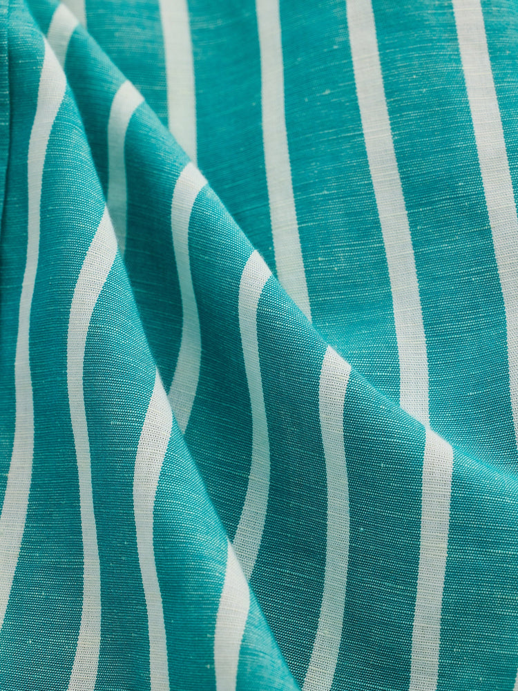 Green Striped Linen Shirt