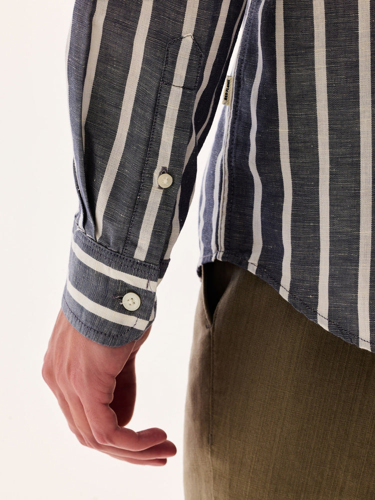 Grey Striped Linen Shirt